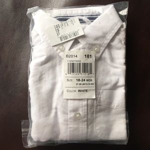 Toddler boy white button up shirt unopened and NWT
